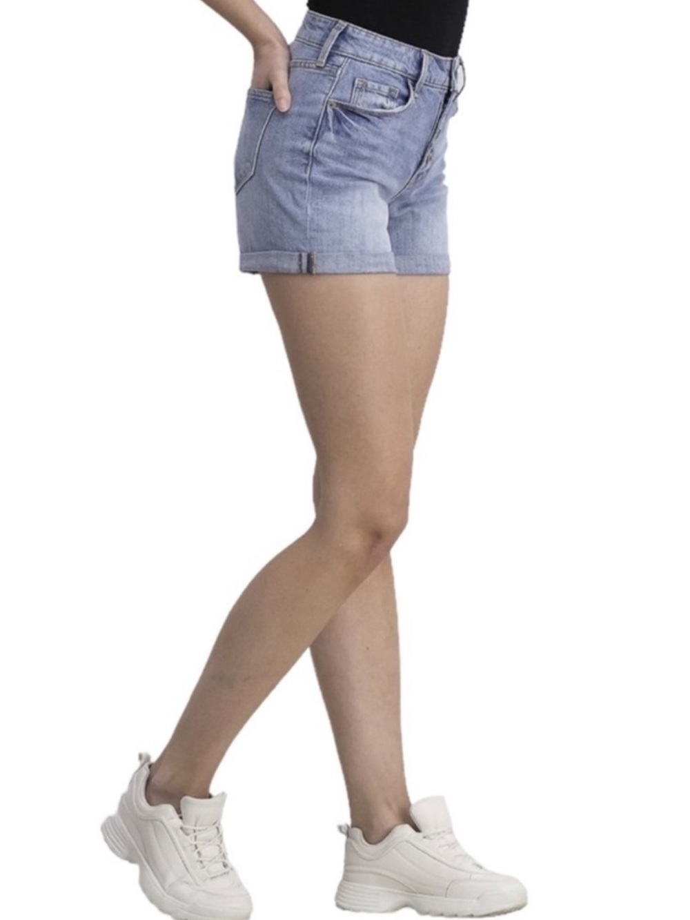 NEW Old Navy High Rise Button Fly Secret Slim Pocket Denim Shorts Size 0 - Picture 2 of 8